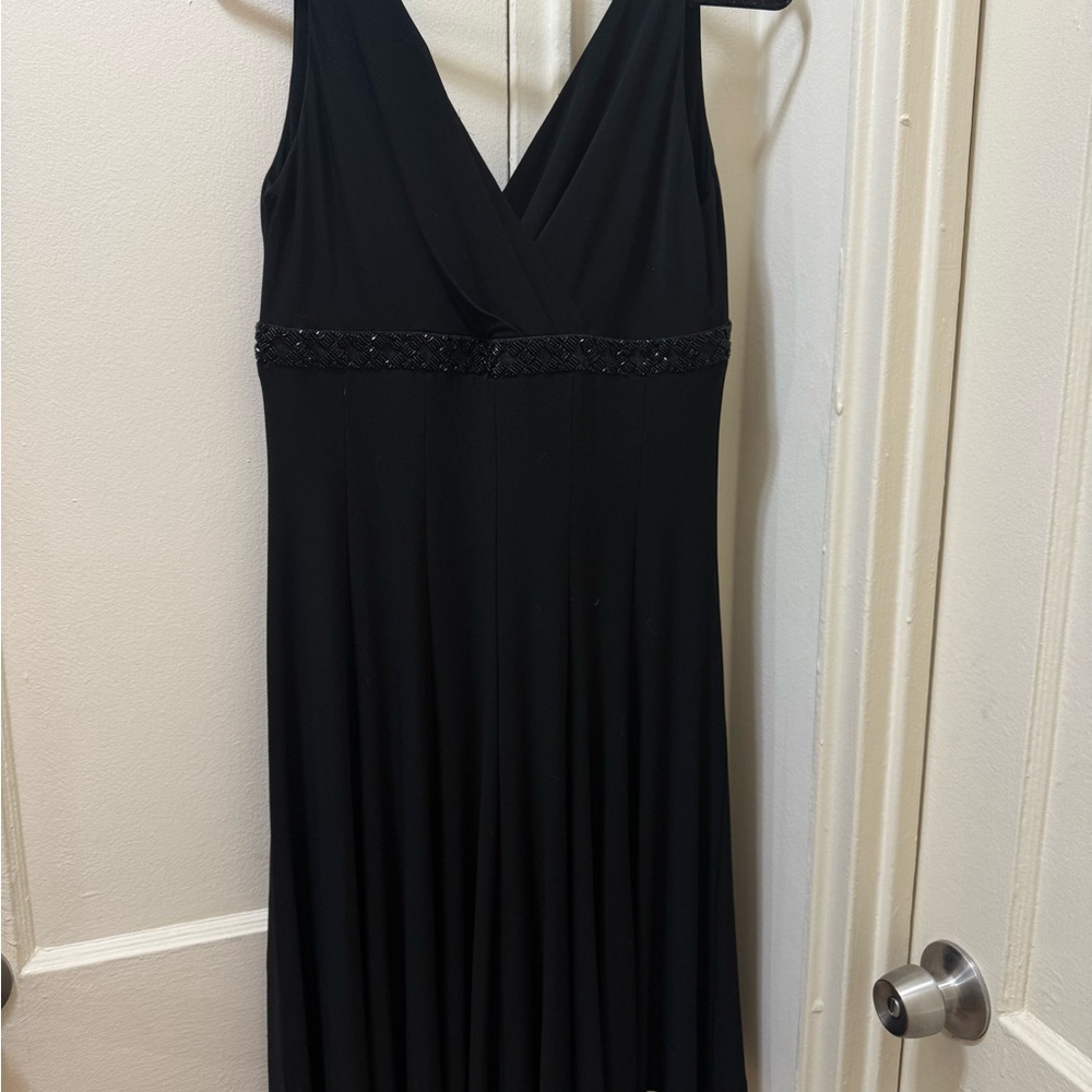American Living Black Midi Dress with Embellished Waist